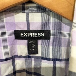 Express Men's Purple Plaid Shirt